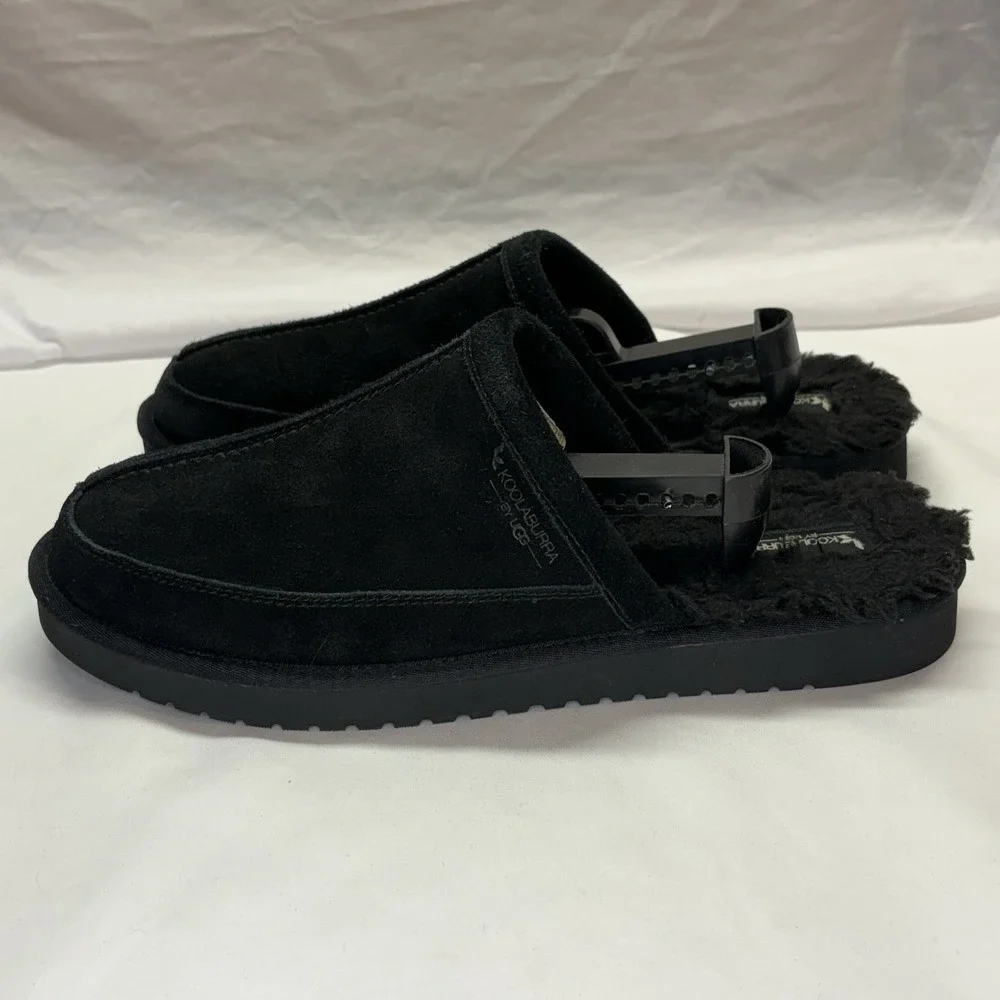 Koolaburra by Ugg Slippers Mens 14 Bordon Moccasin Black Shearling Suede 1105891
